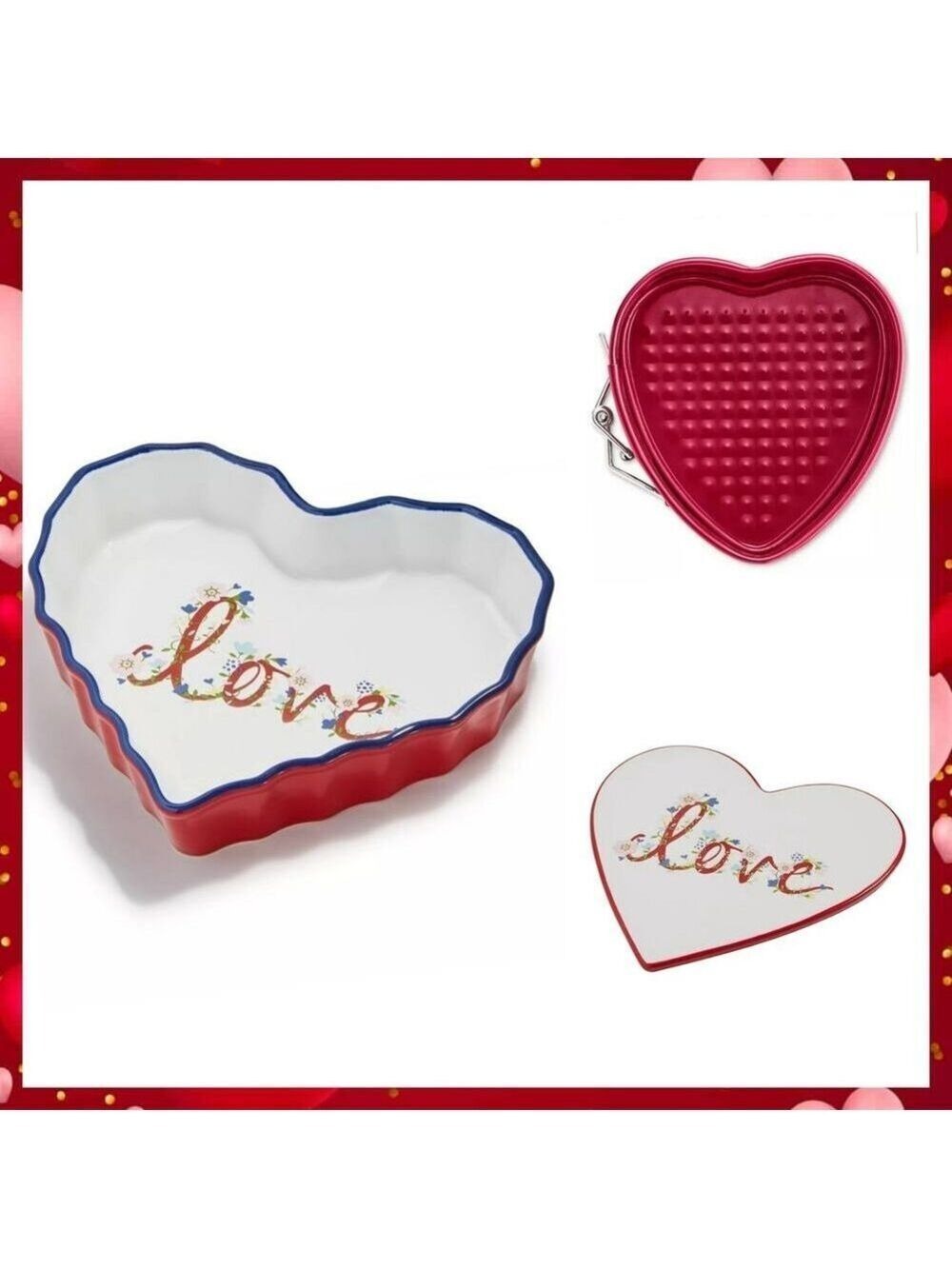MARTHA STEWART HEART BAKING DISH TRIVET NON STICK PAN
